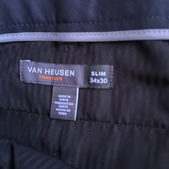 VAN HEUSEN Slim Fit Non Iron Blue Pants size 34x30 - Picture 2 of 8